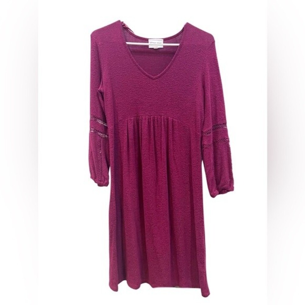 Olive + Oak empire waist wine sweater dress size petite small